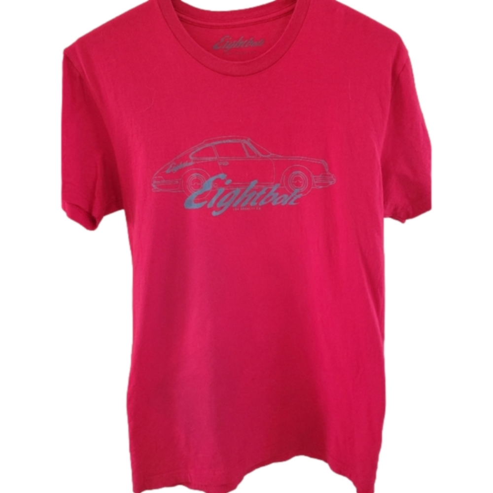 Porsche Eightbolt Logo Red Crewneck T-shirt-Size Small Unisex